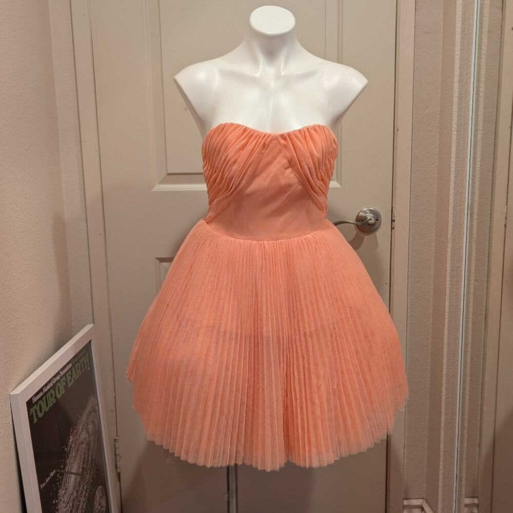 Anthropologie Hutch Elegant Peach Women's Mini Dress Size Small